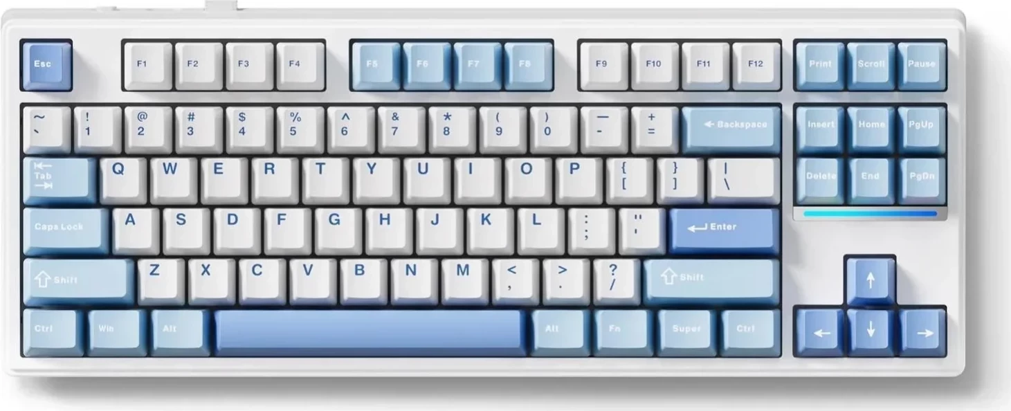 Tastierë Mchose K87, RGB, mekanike, wireless, bardhë-kaltër