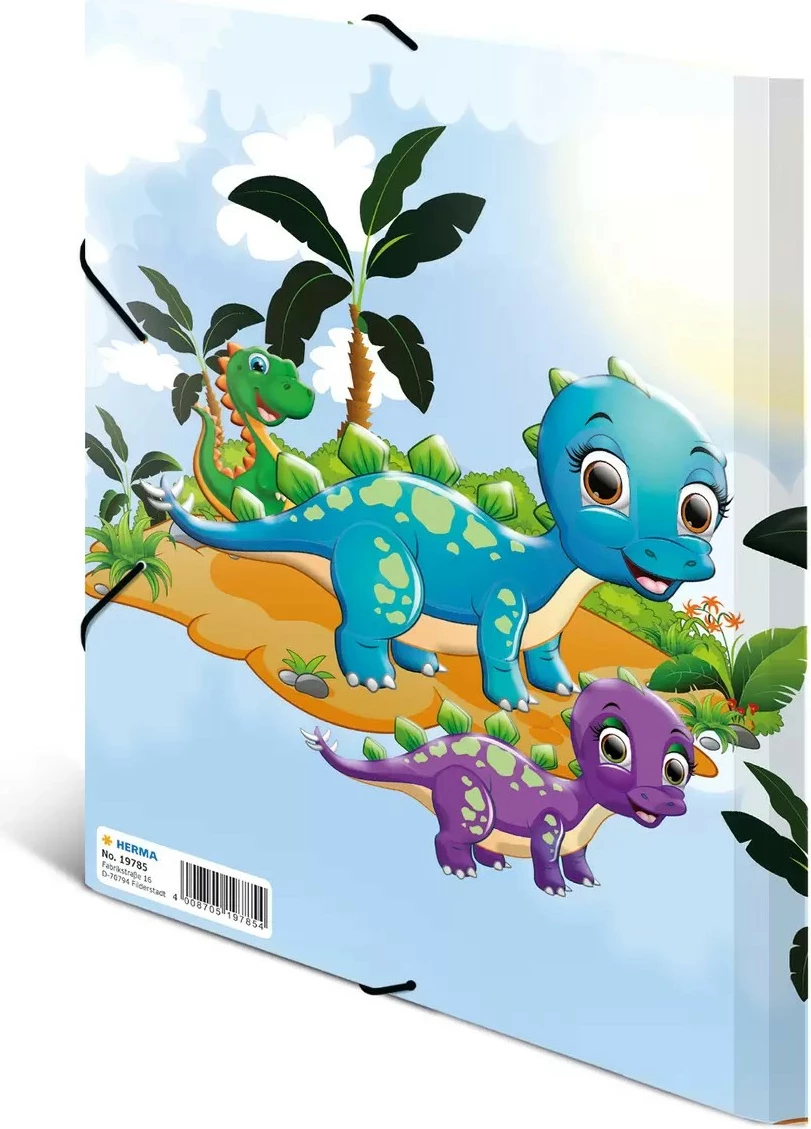 Dosje kartoni HERMA Dinos A4, shumëngjyrëshe, me rrip elastik