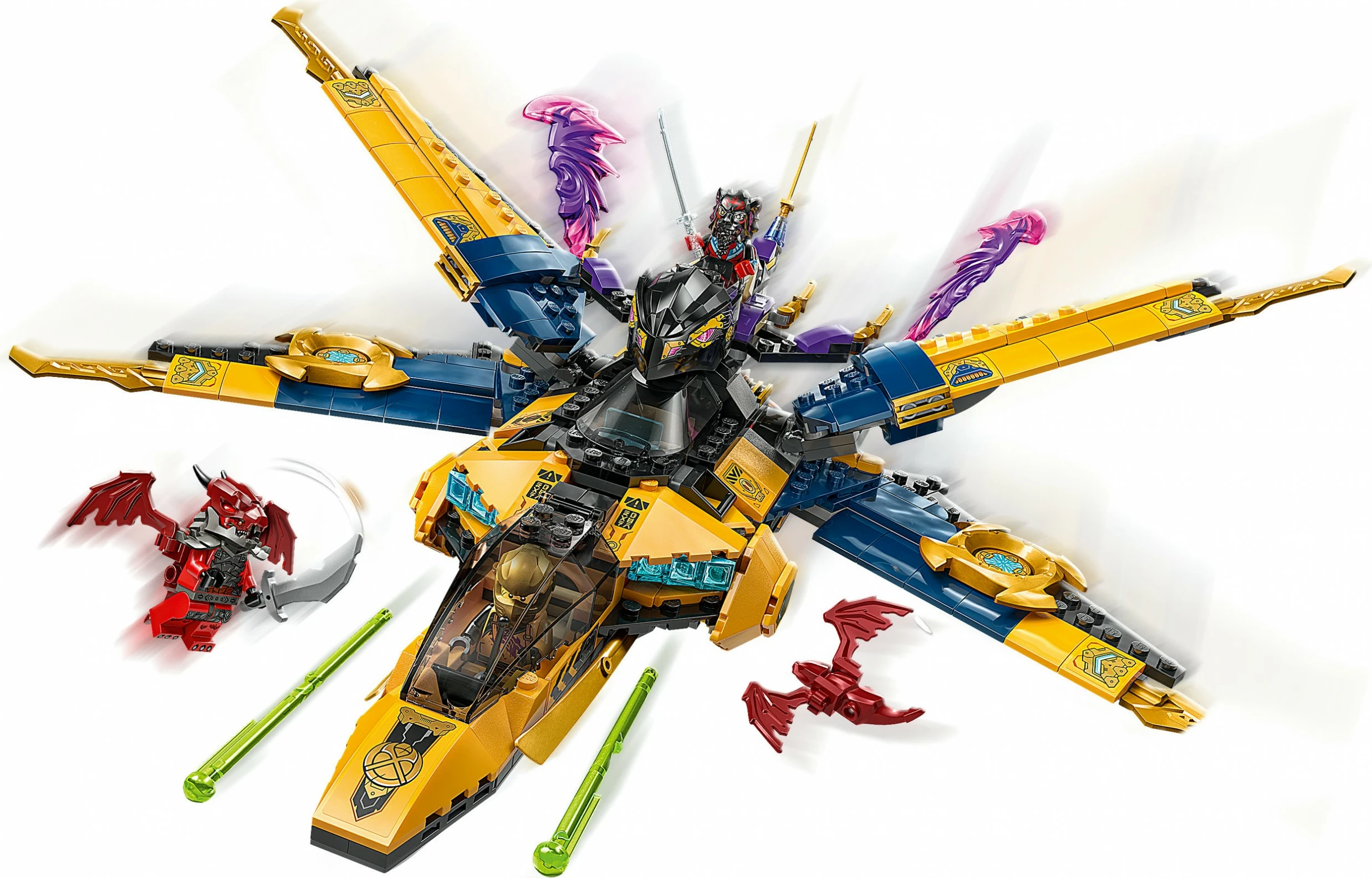 Set ndërtimi LEGO Ninjago 71833 Ras & Arin Super Storm Jet, 510 pjesë, multikolor