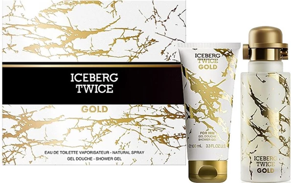 Set Eau de Toilette dhe xhel dushi për meshkuj Iceberg Twice Gold, 125ml + 100ml