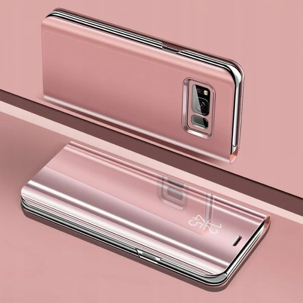 Mbështjellës ONASI Clear View për Xiaomi Redmi 9A, me dritare smart/flip cover, funksion stand, pink
