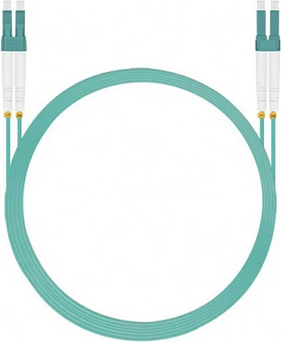 Kabllo patch fiber optike Helos OM3, LC-LC, duplex, LSZH, 0.5m, aqua