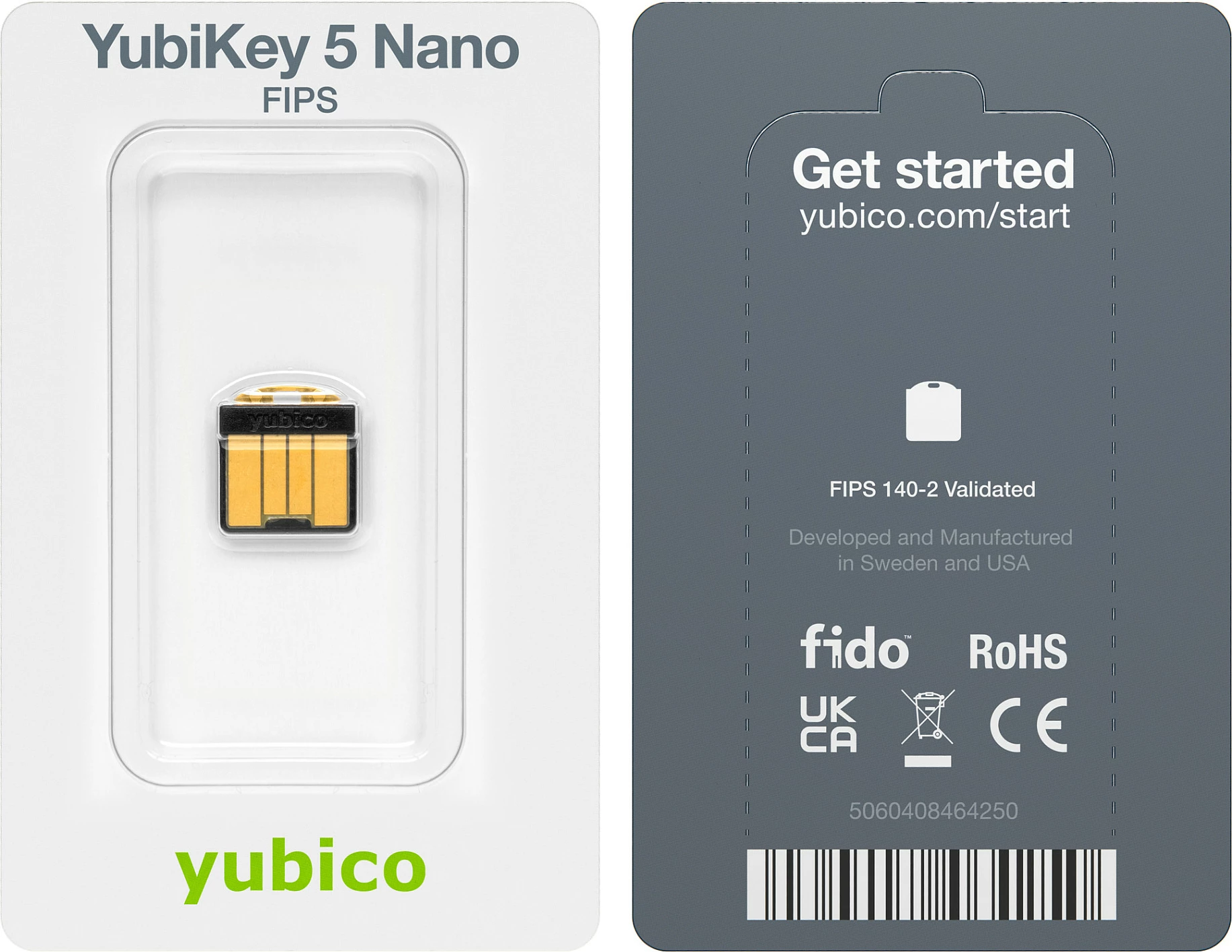 USB çelës sigurie Yubico YubiKey 5 Nano FIPS, i zi