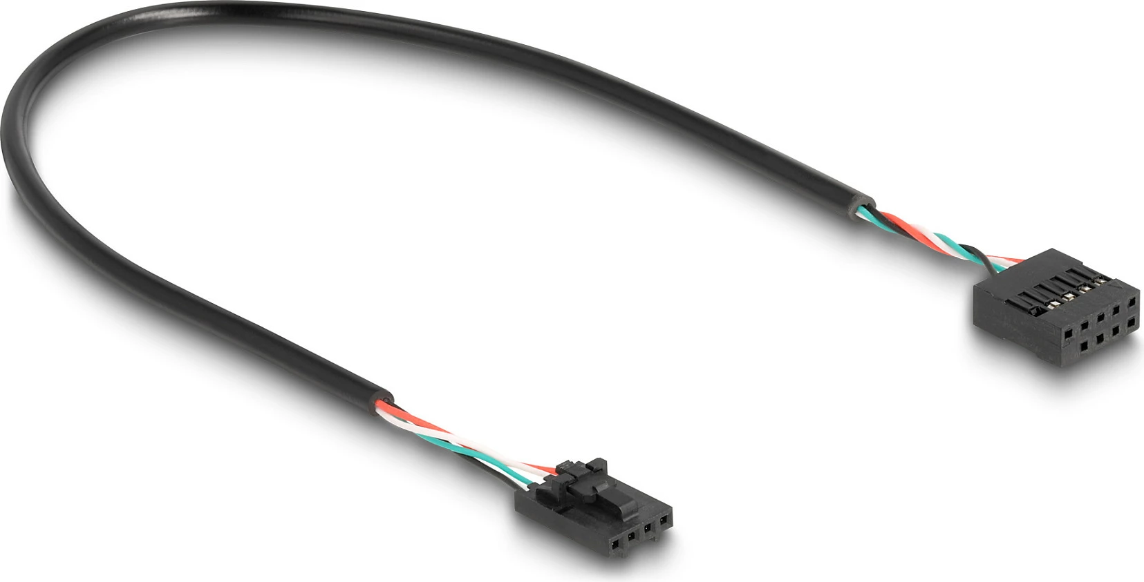 Hub i brendshëm USB DeLOCK 2-Port, USB 2.0 header 4-pin në 2x 9-pin, zi/kaltër