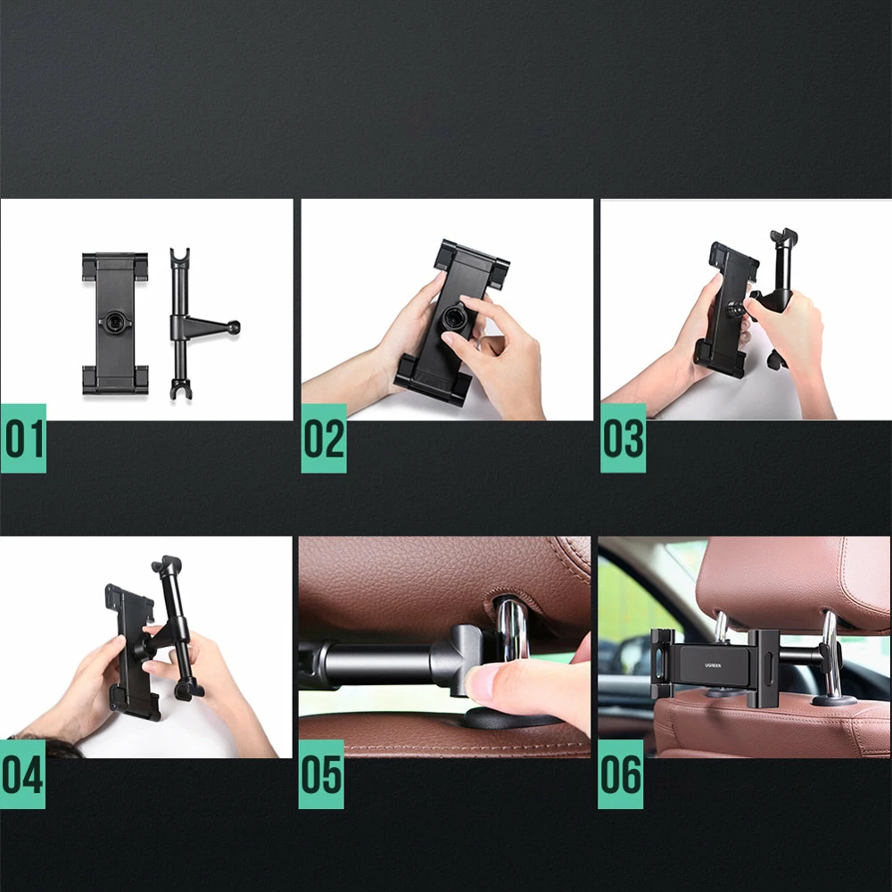 Mbajtës për kokë ulëse makine Ugreen LP160 për celular/tablet, i zi