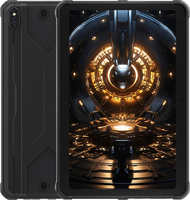 tablet HOTWAV TAB R8 10.1\" HD+ 4GB RAM/128GB 4G LTE Dual SIM Android 14 10800mAh IP68/IP69K MIL-STD-810H, i zi, set me mbështjellës mbrojtës