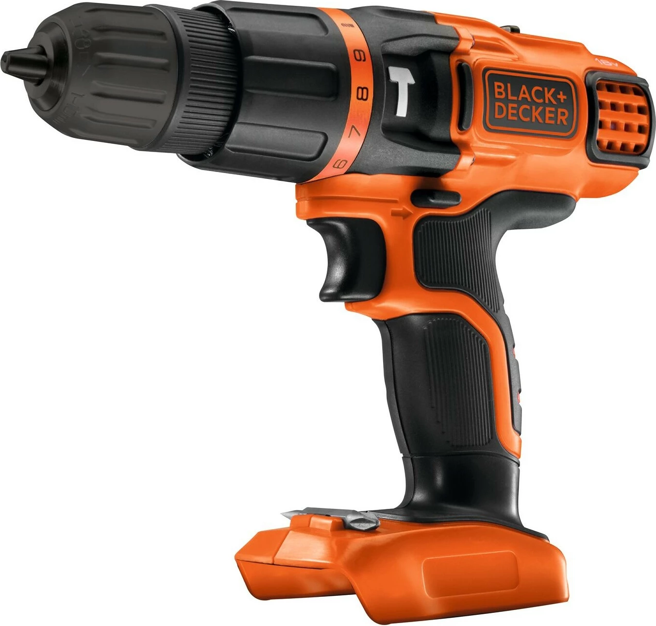 Pistol grip drill Black & Decker BDCH188N-XJ, 18V, 1350 RPM, 2.5 cm, 1 cm, 400 RPM, Black, Orange