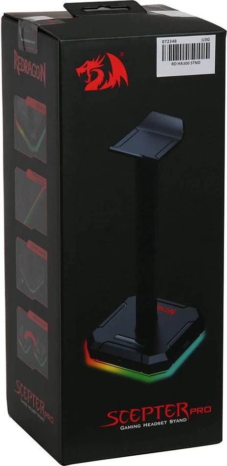 Stativ për kufje Redragon HA300 Scepter Pro, RGB, 4x USB 2.0, me kabllo Type-C, e zezë