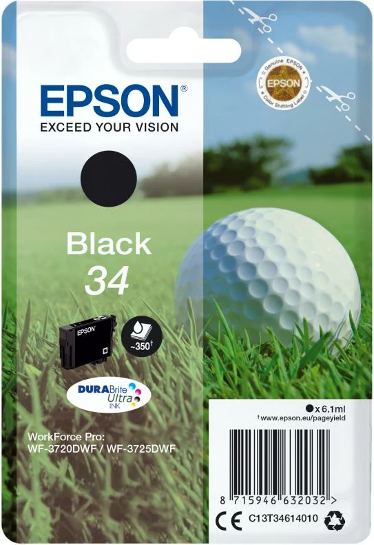 Kartush bojë, Epson, 34 (C13T34614010), DURABrite Ultra 6.1 ml, e zezë
