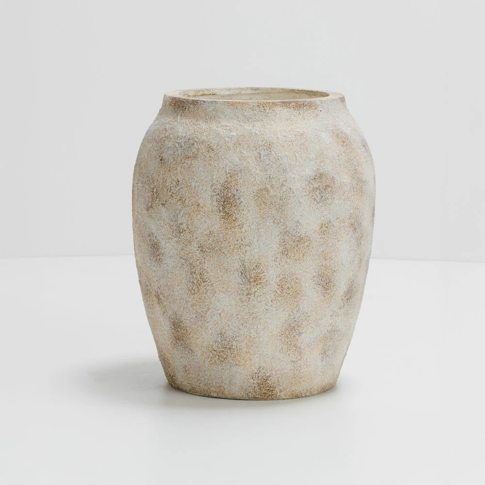 Vazo Skopelos, ngjyrë e bardhë-bezhë, 30x30x37cm