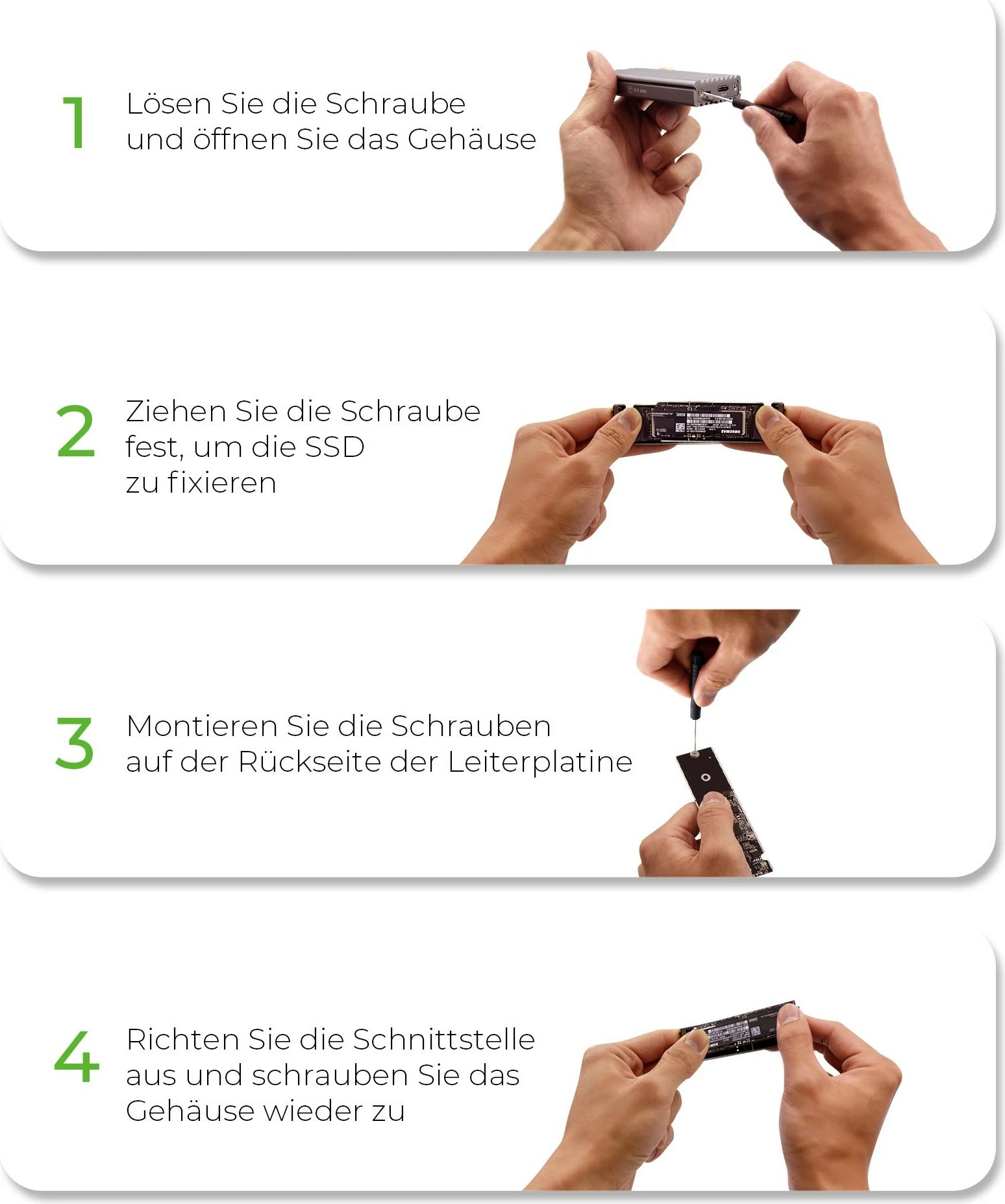 Kasë SSD ICY BOX IB-1817M-C31, M.2, PCI Express 3.0, 10 Gbit/s, USB lidhje, Gri