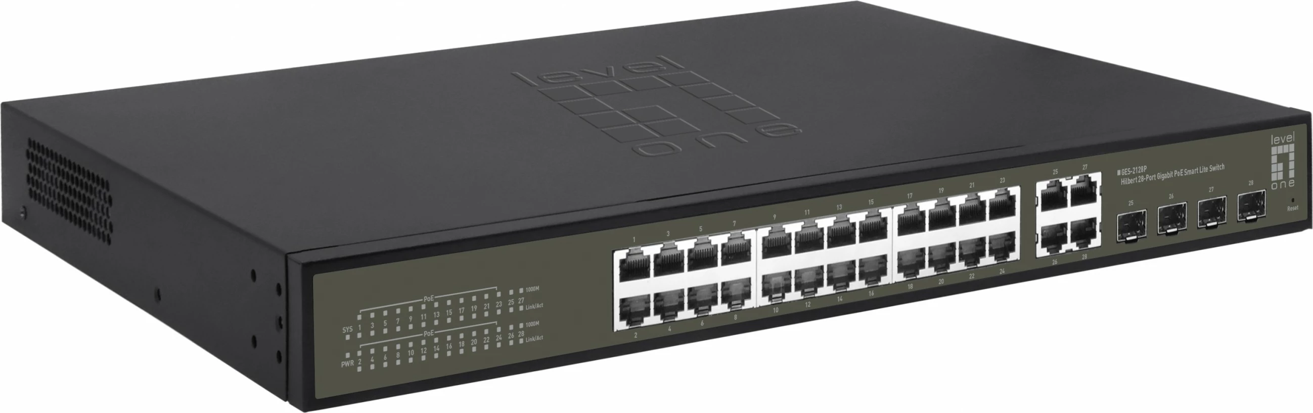 Switch LevelOne Hilbert 28-Port Gigabit PoE Smart Lite, 24 PoE, 4 x SFP/RJ45 Combo