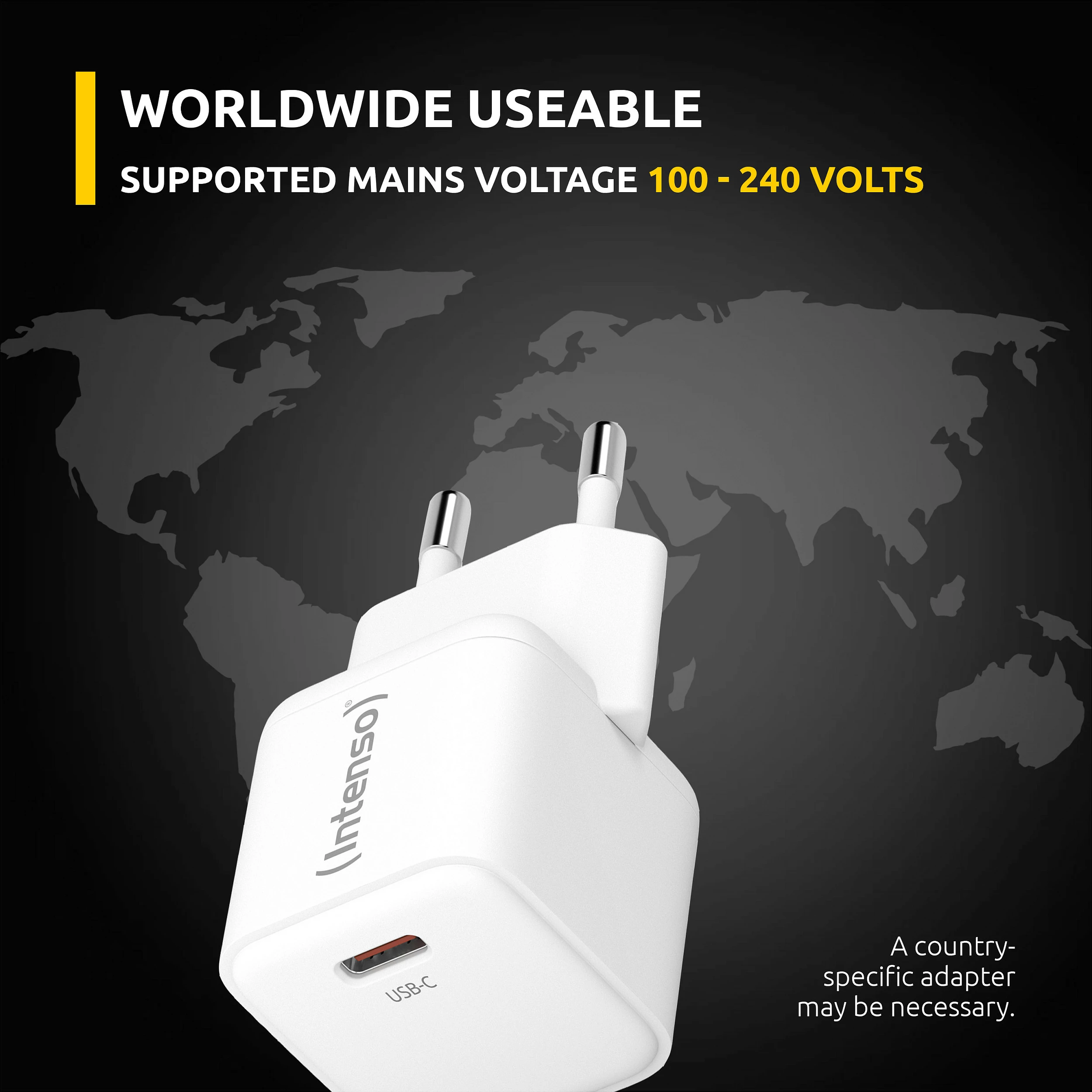Karikues Intenso Power Adapter W30C GaN, USB-C, 30W, i bardhë