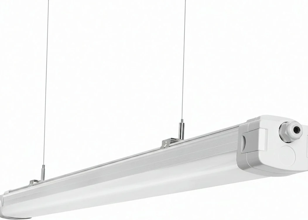 Ndriçues LED tri-proof Synergy21 150cm, tri-color, difuzor qumështor, linkable, i bardhë