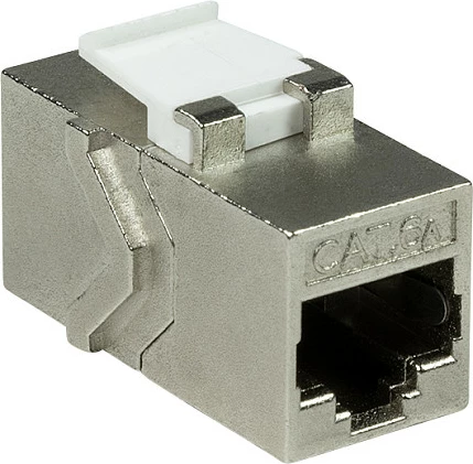 Keystone coupler LogiLink EconLine Cat.6A STP, 2xRJ45, metalik