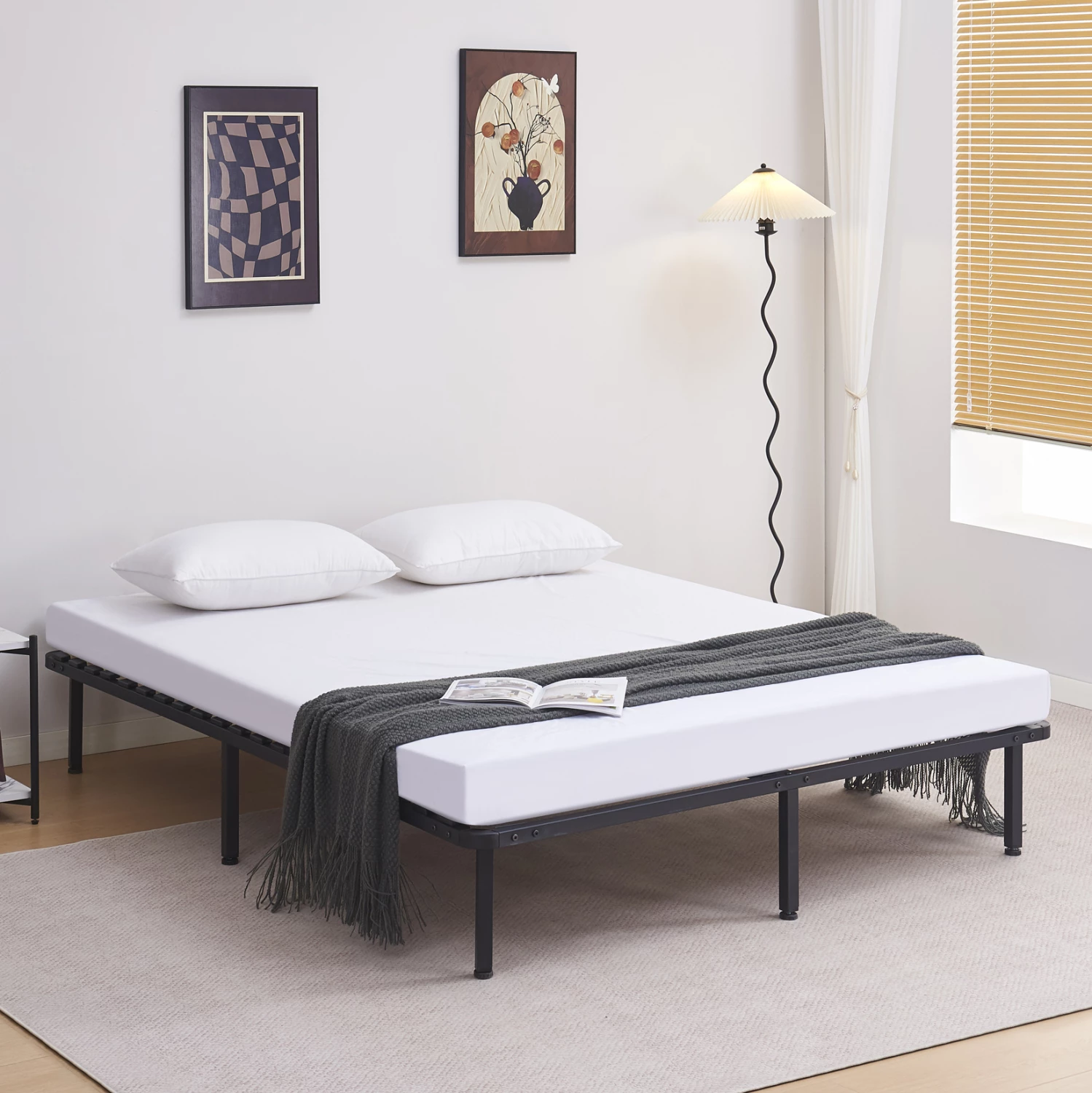 Shtrat dopio metalik, ngjyrë e zezë, FH694.01, 200x160cm