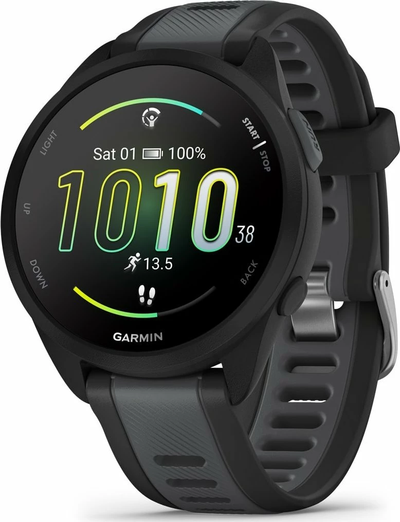 Smartwatch Garmin Forerunner 165 Music (010-02863-30) 4GB AMOLED 1.2\" GPS NFC Wi‑Fi, e zezë