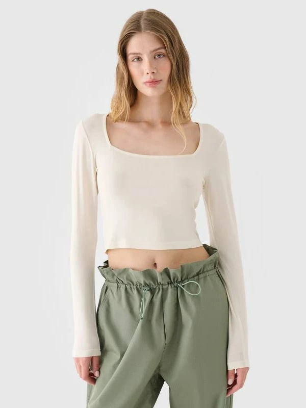 Maicë me mëngë të gjata slim 4f për femra