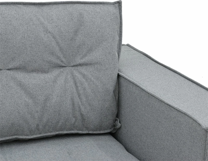 Divan qoshe i kthyeshëm Mirabel, pëlhurë gri-dru natyral, 250x184x100cm