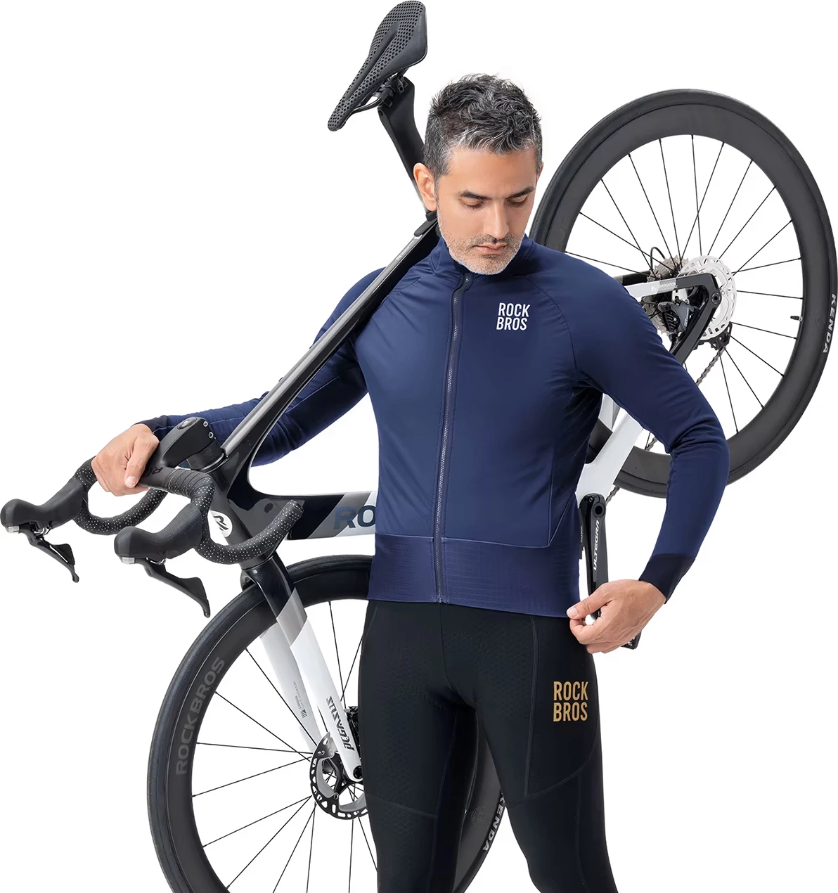 Xhaketë çiklizmi dimërore Rockbros YDWT014, dy-shtresore me fleece, M, blu