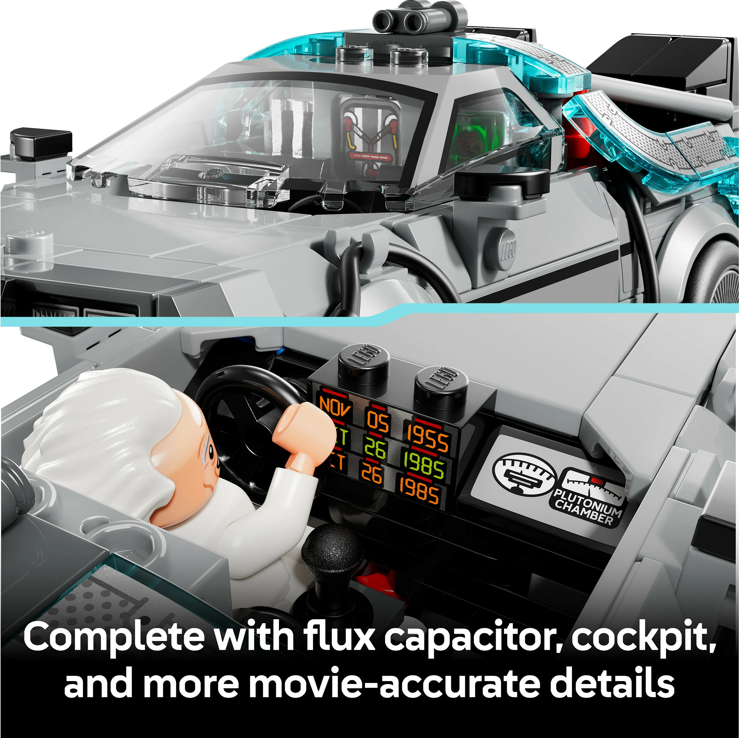 Set ndërtimi LEGO Speed Champions Time Machine Back to the Future 77256, 357 copë, multikolor