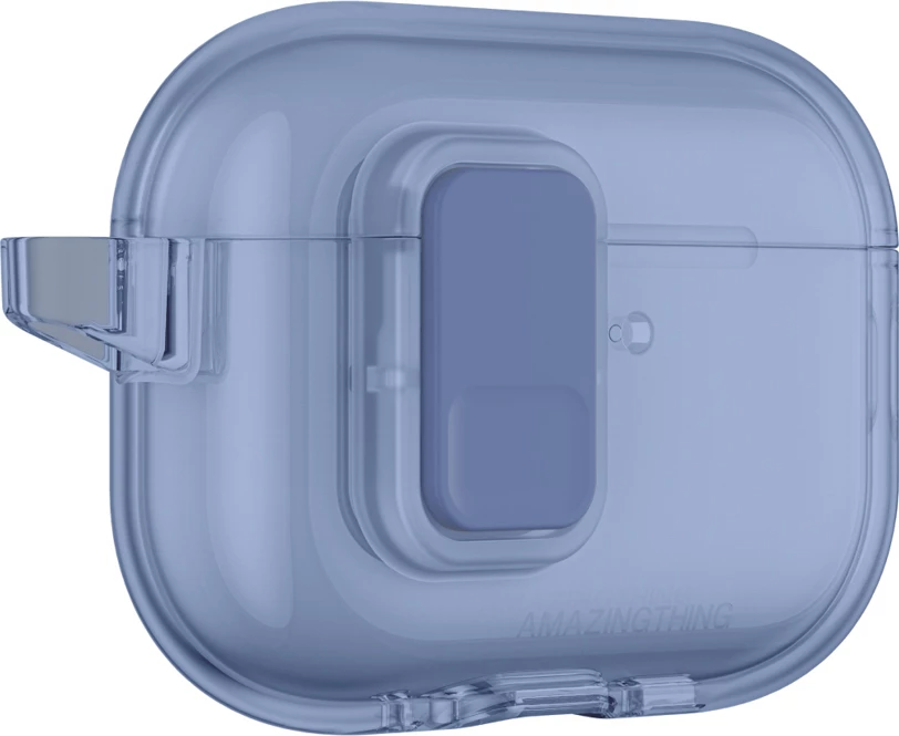 Mbështjellës, AmazingThing, Minimal Case për AirPods Pro 3, TPU, me karabinë, blu