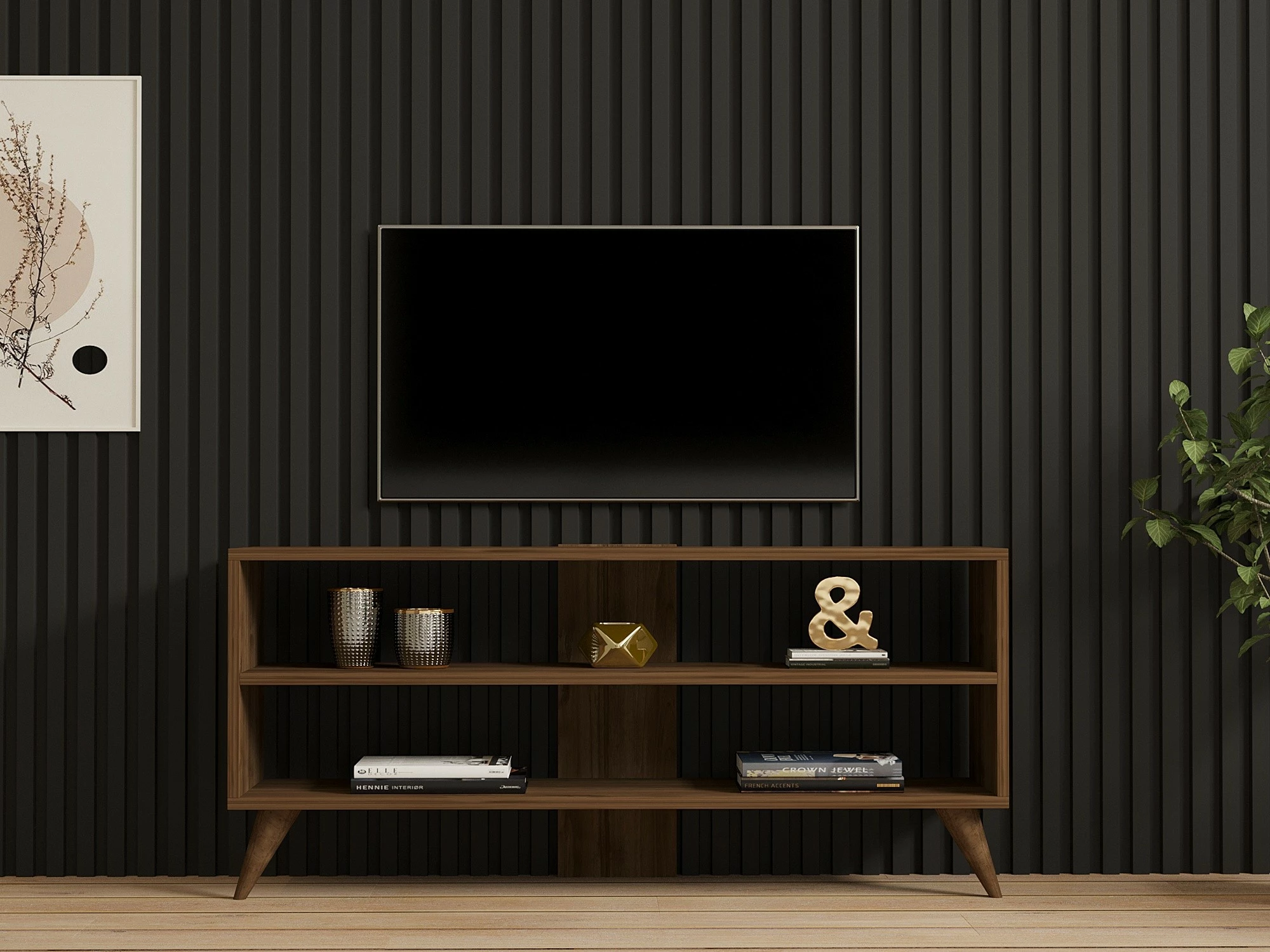 Komodë TV Hanah Home, një copë, ngjyrë arre
