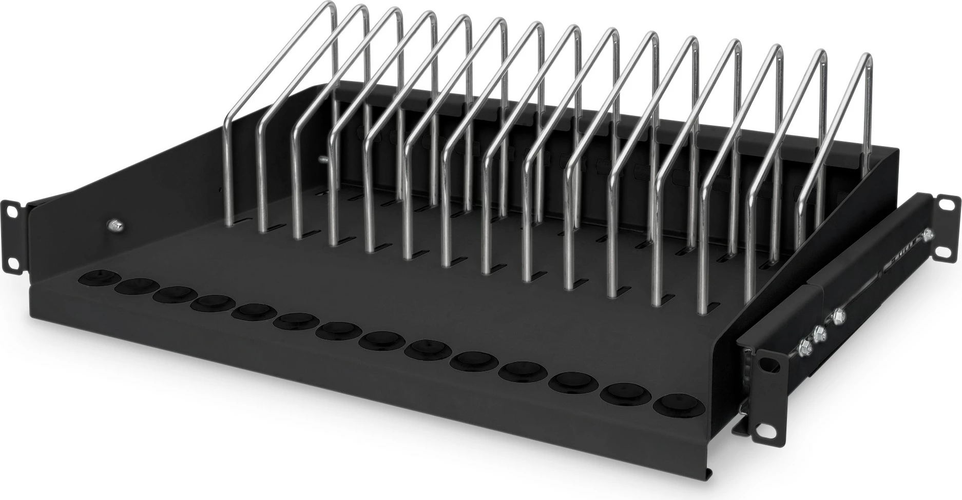 Raft i tërheqshëm Digitus për 14 pajisje, 19 inç, 50 kg, i zi