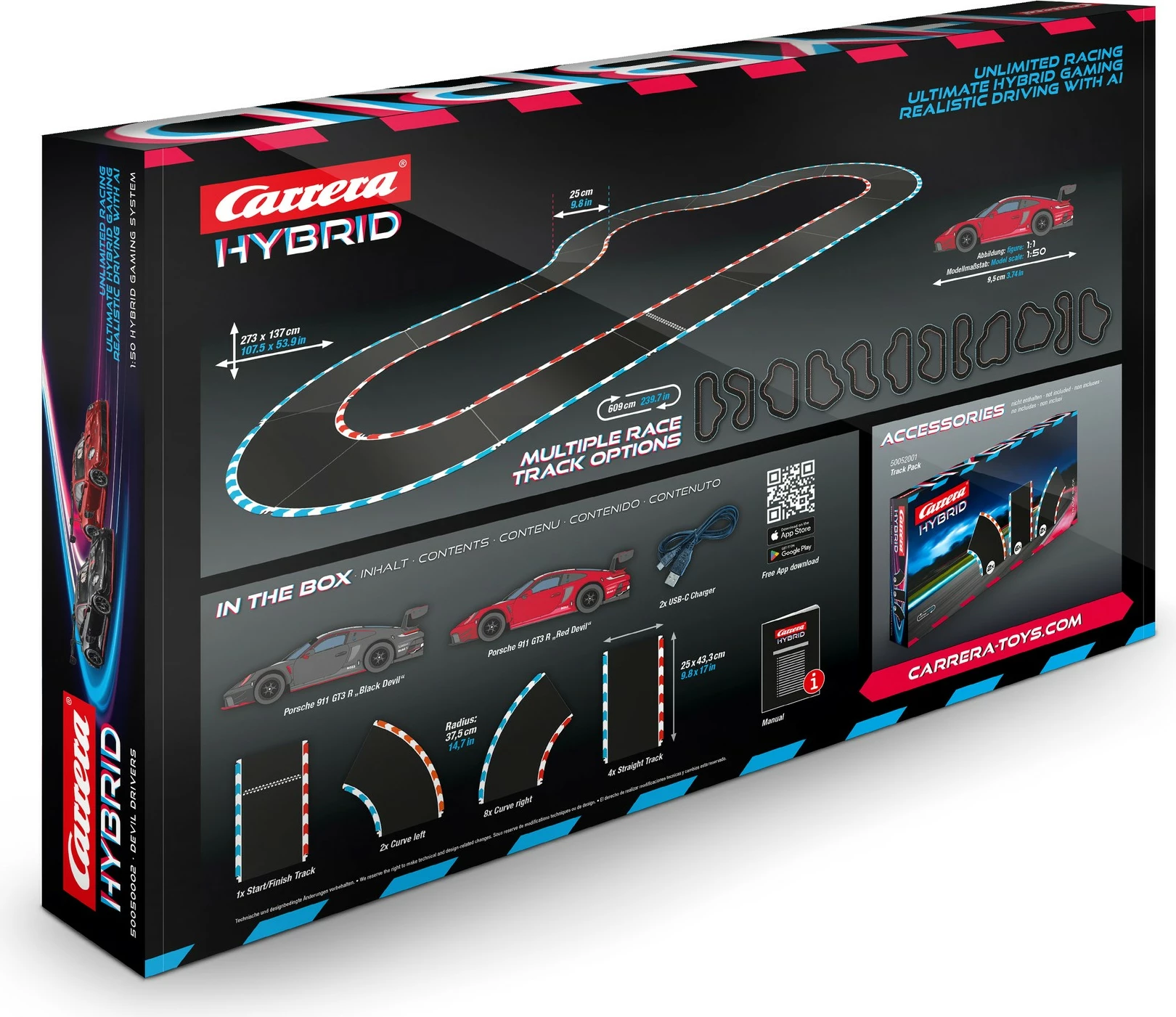 Set garash Carrera 50050002, 12 vjet, Ngjyra e zezë, blu, e verdhë