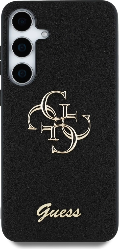 Mbështjellës Guess Fixed Glitter Big 4G Metal Logo për Samsung Galaxy S25 Plus, i zi