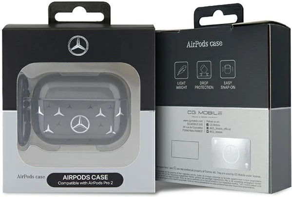 Mbështjellës Mercedes MEAP28DPMGS për AirPods Pro 2, motiv ylli i madh, i zi