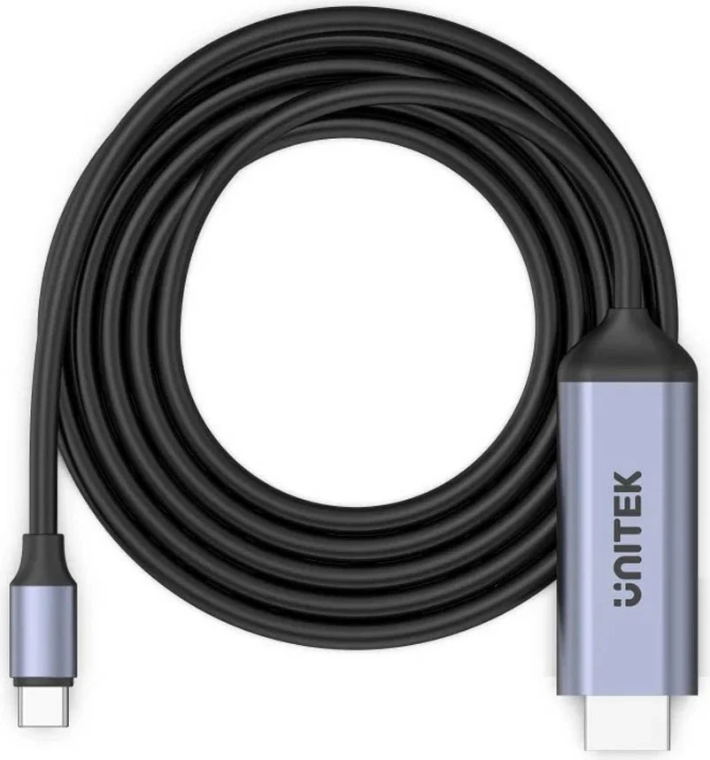 Kabëll USB-C në HDMI Unitek 8K, USB 4, HDR10+, HDCP 2.3, 1.8m, hiri