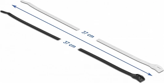 Lidhëse kabllosh DeLOCK 370 x 4.6 mm, 100 copë, V2, e zezë/transparent