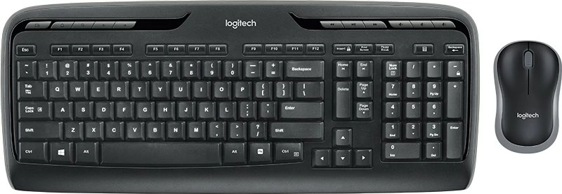 Kombo wireless Logitech MK330, Full-size (100%), USB, QWERTY, Maus i përfshirë, e zezë