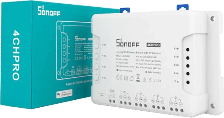 Switch i mençur Sonoff 4CHPROR3, WiFi, 4 kanale, i bardhë