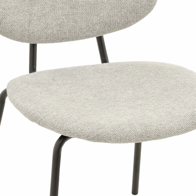 Karrige Pietro, pëlhurë gri e lehtë, këmbë të zeza, 50x53x83cm