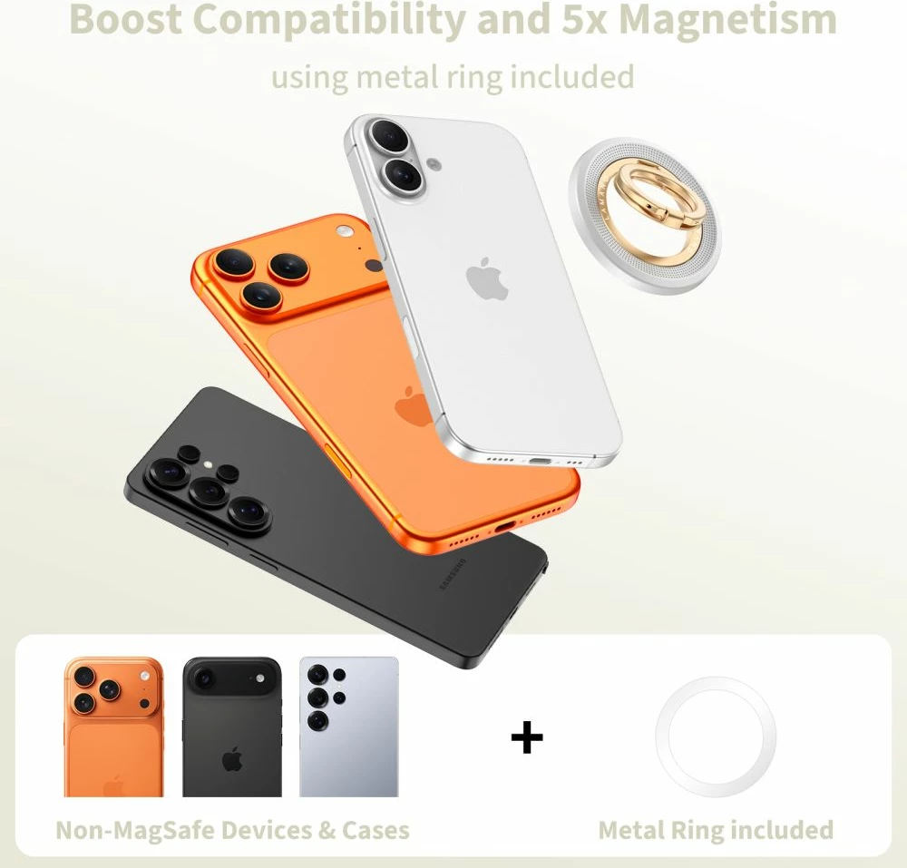 Mbajtëse magnetike telefoni Tech-Protect MMR700 Lamano MagSafe 360° rrotullim, gri/ari