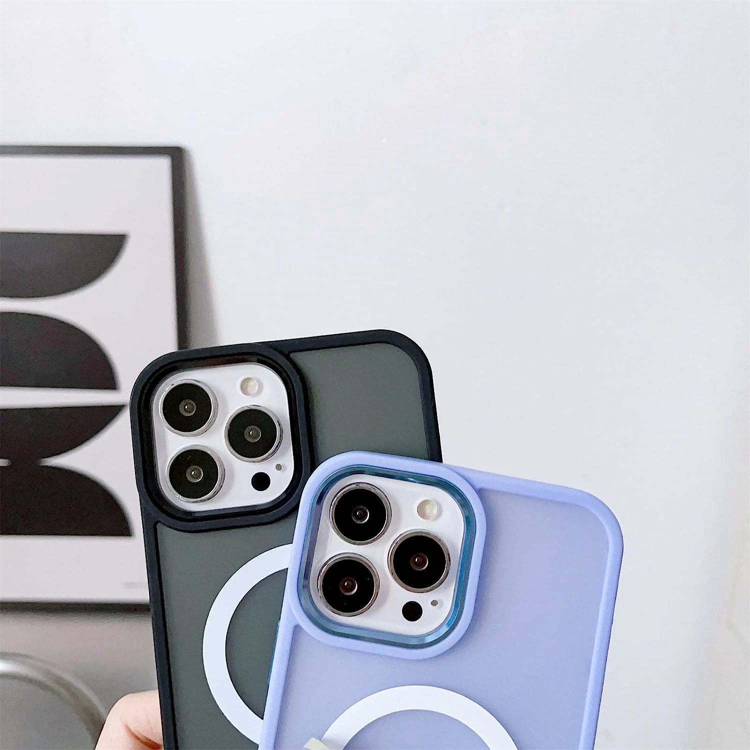 Mbështjellës Hurtel Color Matte Case për iPhone 15 Plus, MagSafe, blu e errët