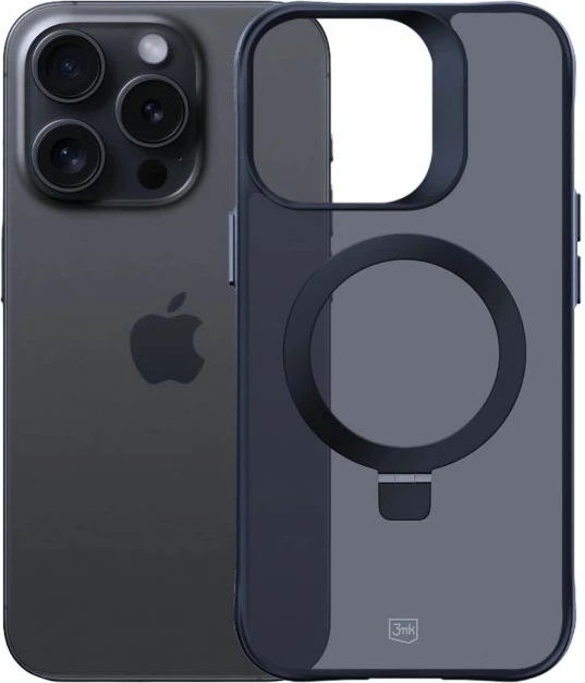 Maskë telefoni 3mk Smoke Case Mag&Stand për iPhone 16 Pro Max, e zezë