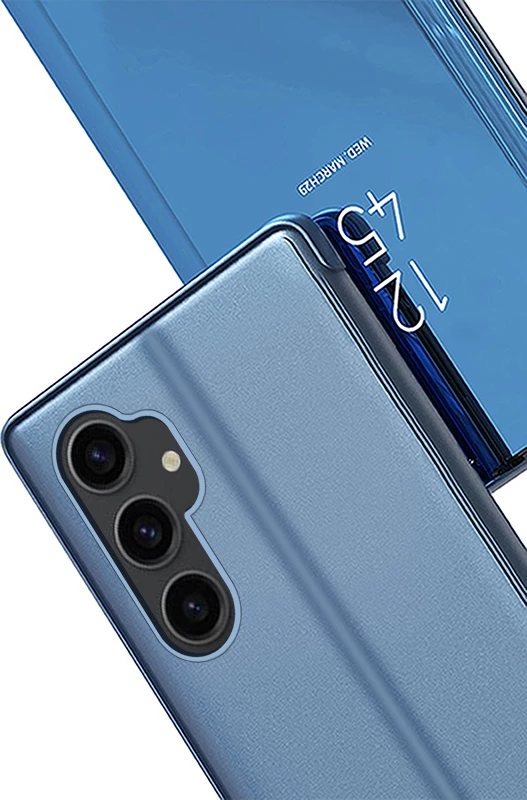 Mbështjellës Hurtel Clear View Case për Samsung Galaxy S23 FE, me kapak, e zezë