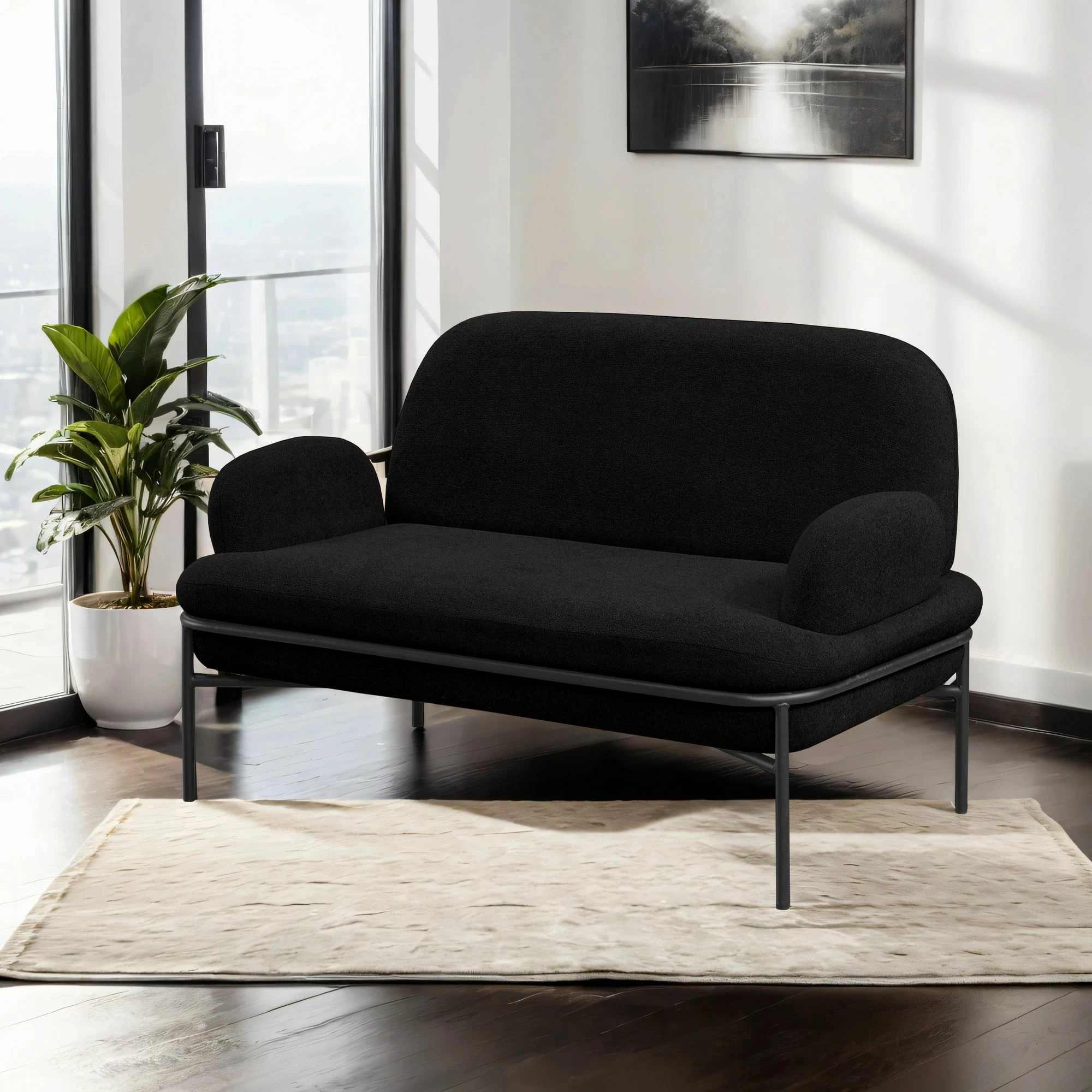 Divan dy ulëshe Atelier del Sofa, Aster, ngjyrë e zezë