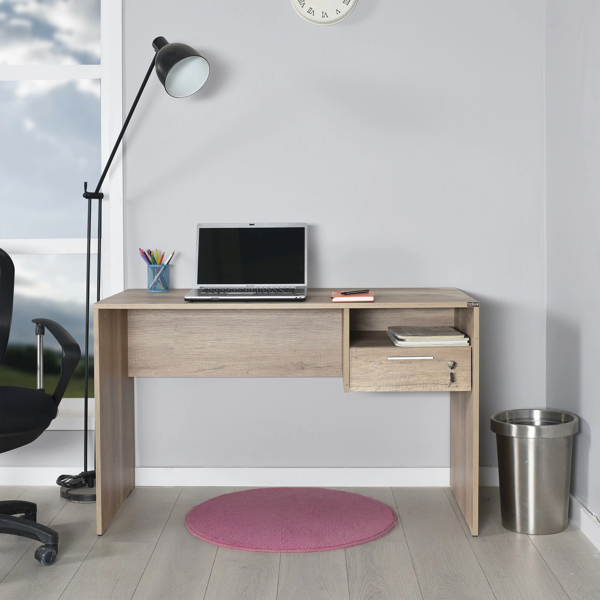 Tavolinë studimi Hanah Home, Cms-510-Tt-1, ngjyrë arrë e çelët