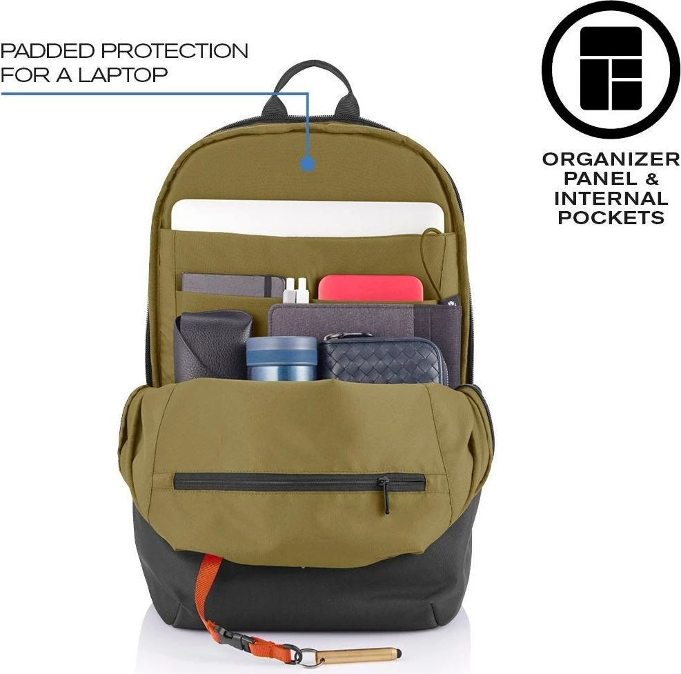 Çantë shpine kundër vjedhjes XD Design, 15.6", e zezë