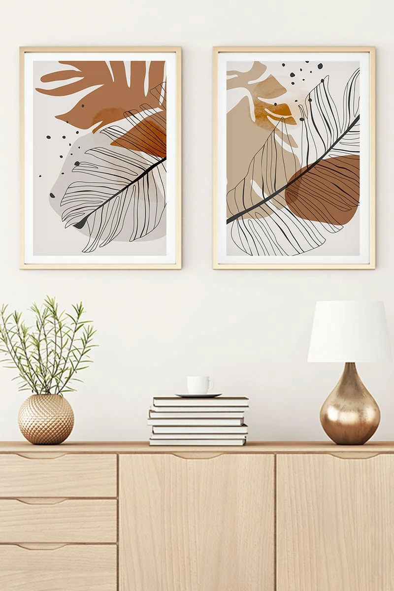 Pikturë dekorative me kornizë MDF (2 copë), Wallity, Huhu36, 70x50