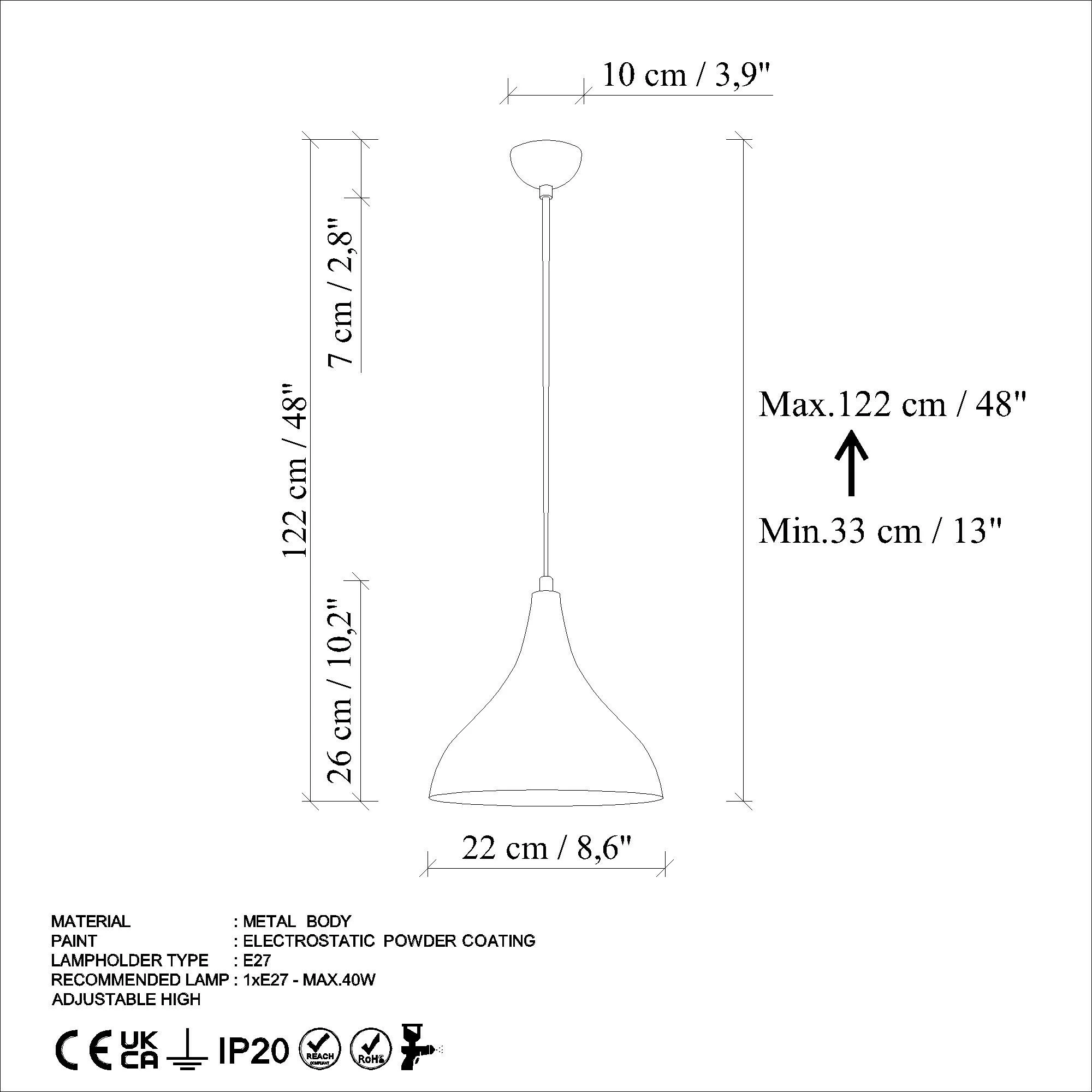 Llambë tavani Opviq, Bitlis, ngjyrë mint