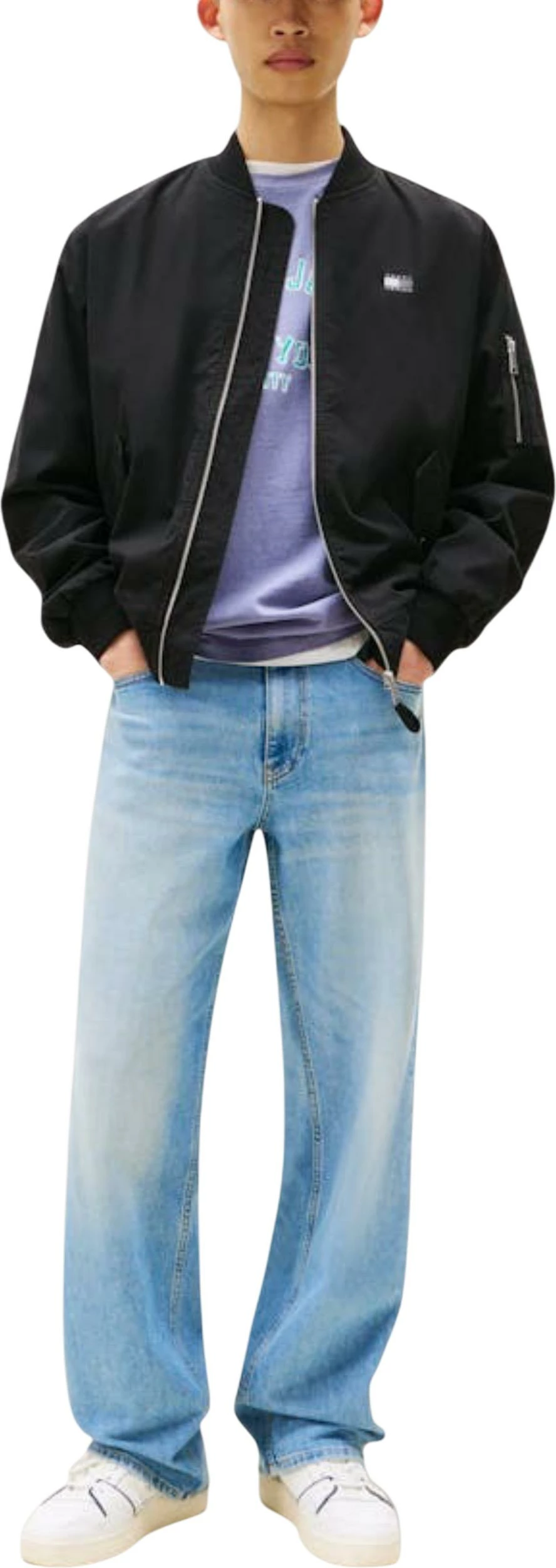 Jakne bomber Tommy Hilfiger Jeans DM0DM21674 për meshkuj, e zezë [Madhësia: XXL]