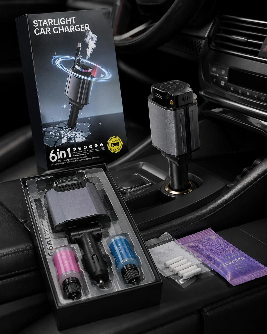 Karikues Makine 120W me pastrues ajri dhe porta USB/Type-C