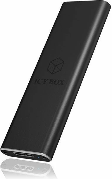 Kasë eksternale ICYBOX IB-183M2 për 1x M.2 SATA SSD, USB 3.0 (5Gb/s), 2230/2242/2260/2280, e zezë, set me kabllo USB & vida montimi