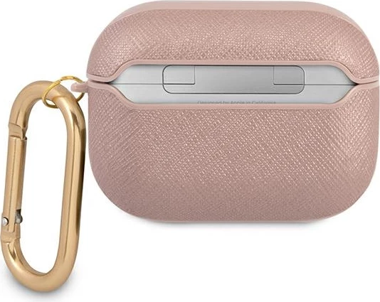 Mbështjellës Guess GUAPSASMP për AirPods Pro, Saffiano Script Metal, Rozë