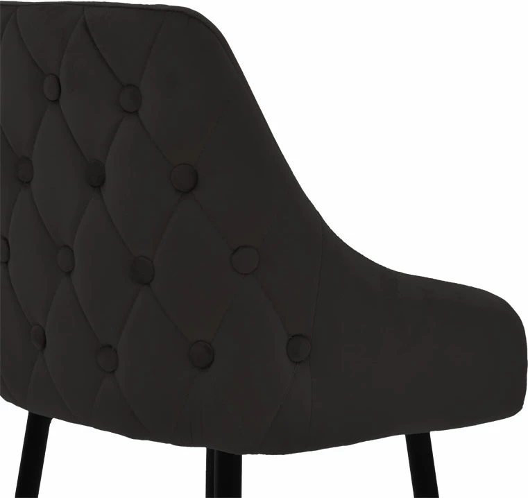 Karrige për bar Lithe këmbë metali ngjyrë ari-velur e zezë 47x44x98cm